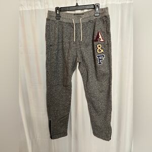 Abercrombie & Fitch Heather Gray Joggers with Colorful Patch